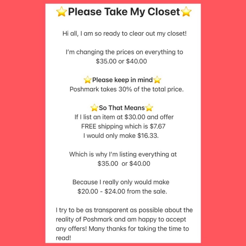 Going to donate everything to an organization in need, if not bought by Sunday!